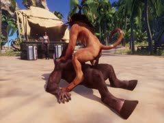 Lion and panther having intense gay animal anal sex